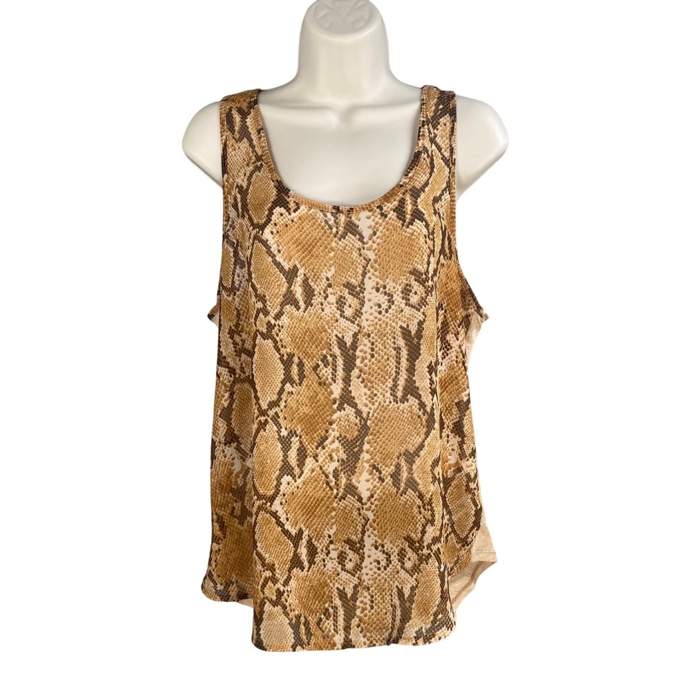 Express Tank Top Womens Large Snake Animal Print Sheer Going Out Fairy‎ Grunge
